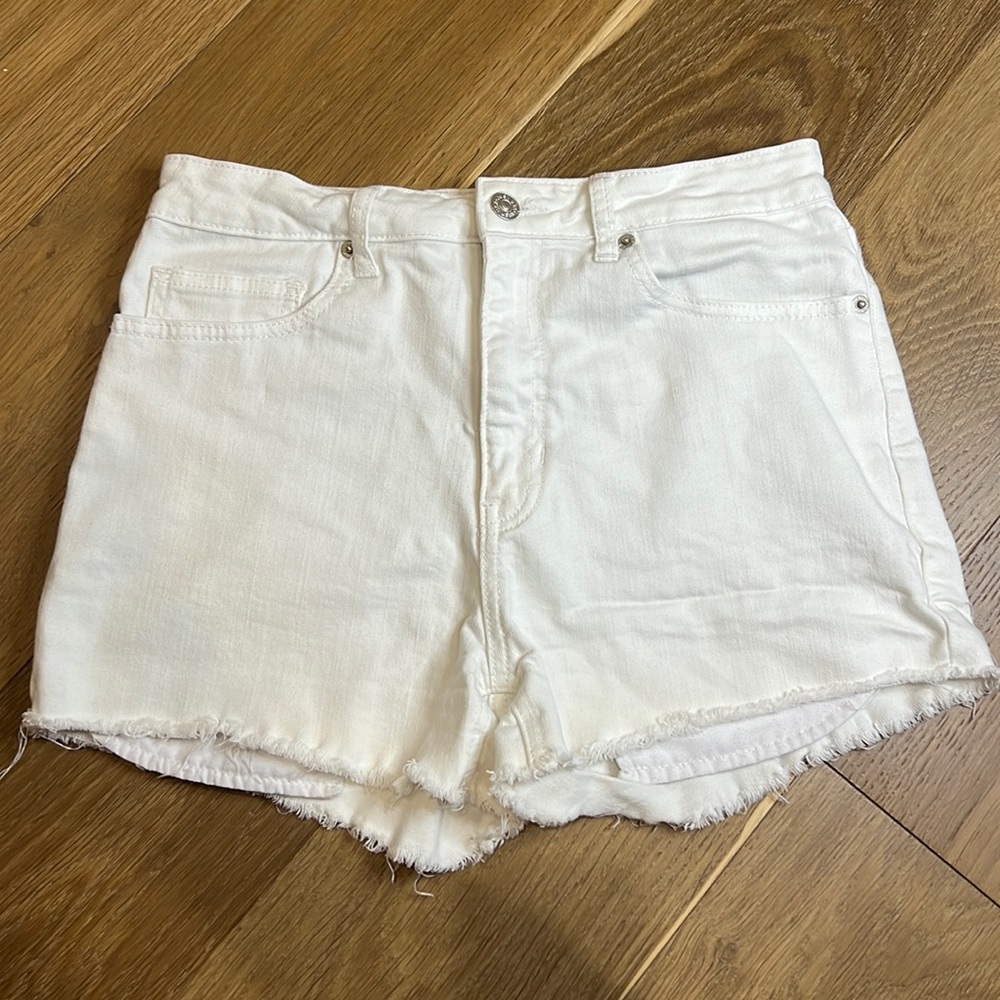 White denim shorts